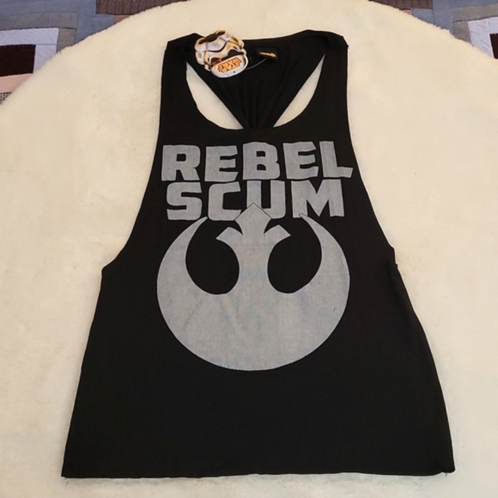 NWT Disney Star Wars Black Rebel Scum Resistance Graphic Casual Tank Top